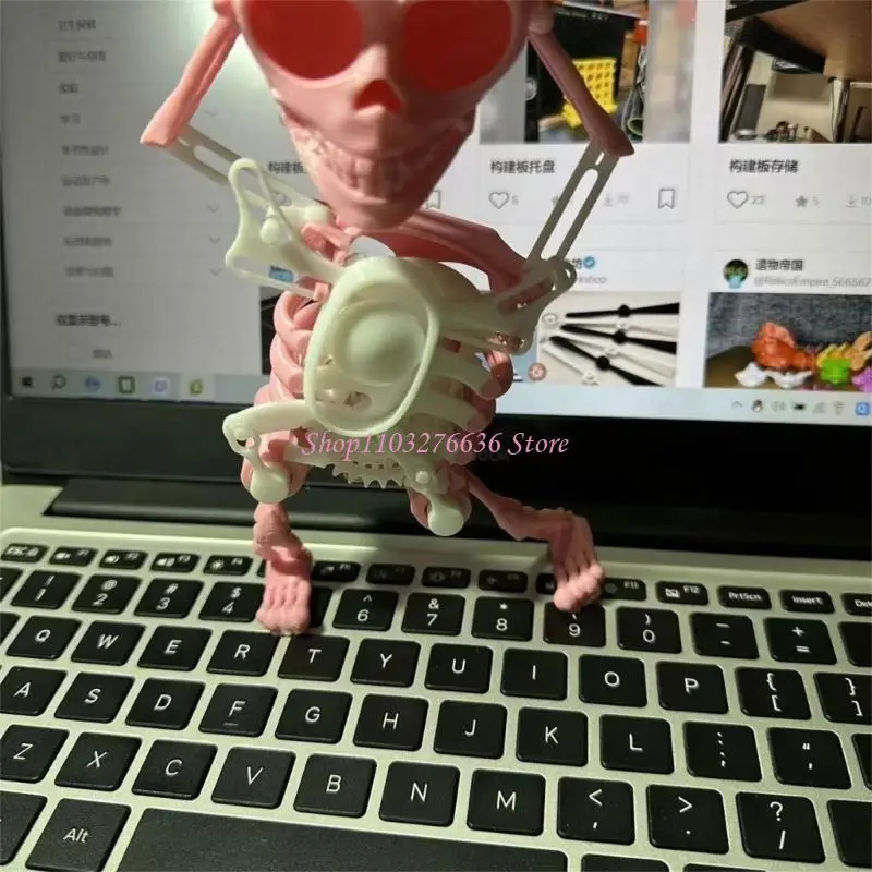 

R6FD Halloween Dancing Skeleton Action Figures Funny Clockwork Wind up Prank Toy