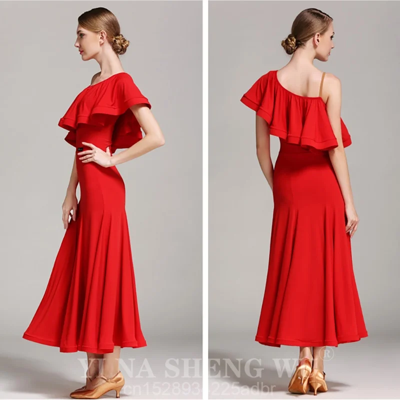Frau Ballroom Dance Kostüme Senior Ärmelloses Tango Walzer Tanz Kleid Für Frauen Ballroom Dance Wettbewerb Dresse Modern Dance
