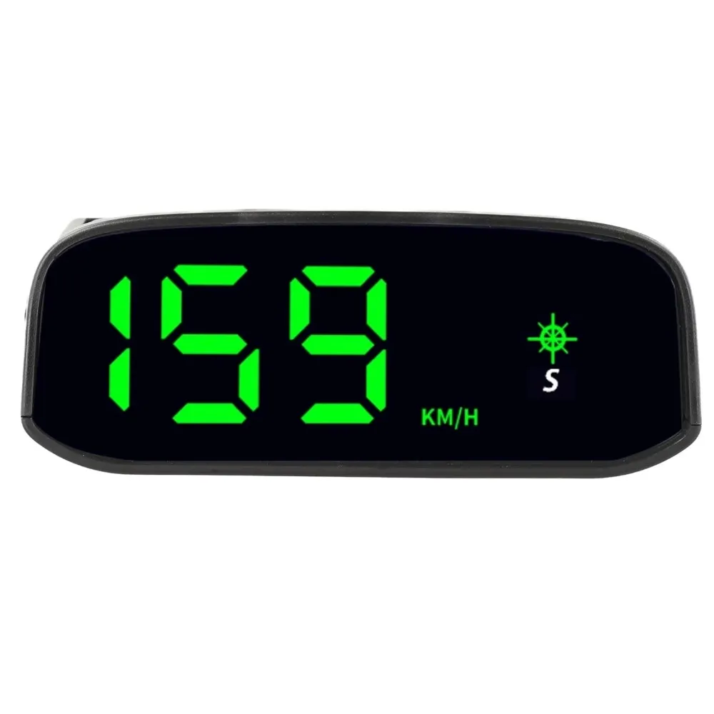Solar Powered Head Up Display /GPS Digital Speedometer Compass Light Sensing Auto On Off KM/H MP/H Switchable LED Screen For Car