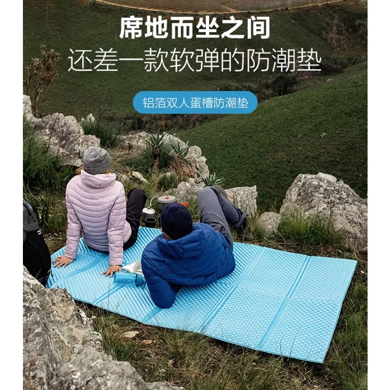 Outdoor Camping Sleeping Pad Double Size Foil Moisture Proof Mat Foldable Picnic Ground Sheet For Hiking Beach Festival Tent