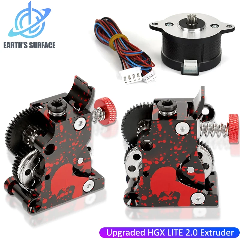 Upgraded HGX LITE 2.0 Extruder Helical Tooth Large Gear POM Drive Extruder Dual Gear Camouflage All Metal 3D Printer Accessories