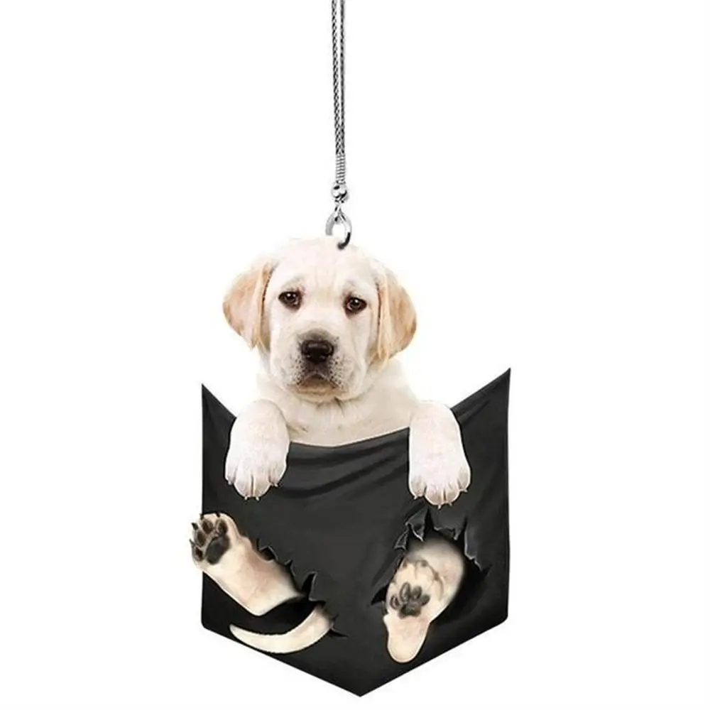 

Animal Pendant 6 Styles Key Chain Funny Puppy Car Hanging Rearview Mirror Hanging Car Pocket Pendant Dog Hanging Ornament