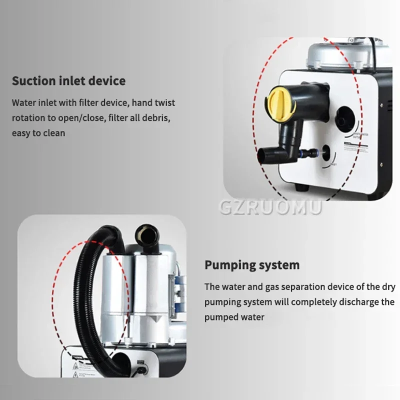AZ-A02 potente equipo de succión en seco Dental, suministro de 2 sillas, eyector de Saliva, máquina de bomba de vacío, unidad de succión Dental
