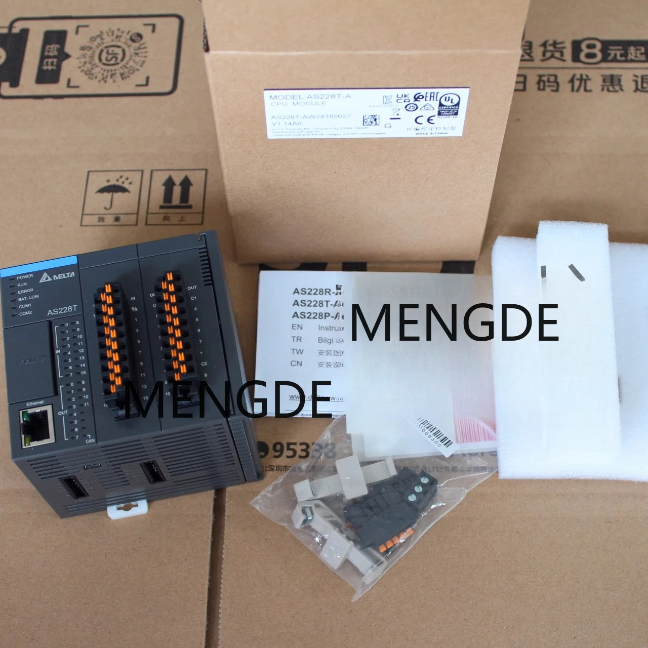 دلتا AS228T-A AS228R-A AS218PX-A AS218RX-A AS218TX-A AS320T-B AS320P-B AS324MT-A AS332T-A AS332P-A AS PLC CPU جديد وأصلي