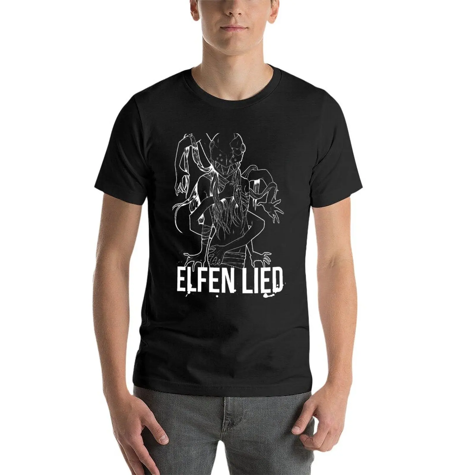 Elfen Lied t-shirt funnys za duże i wysokie koszulki męskie