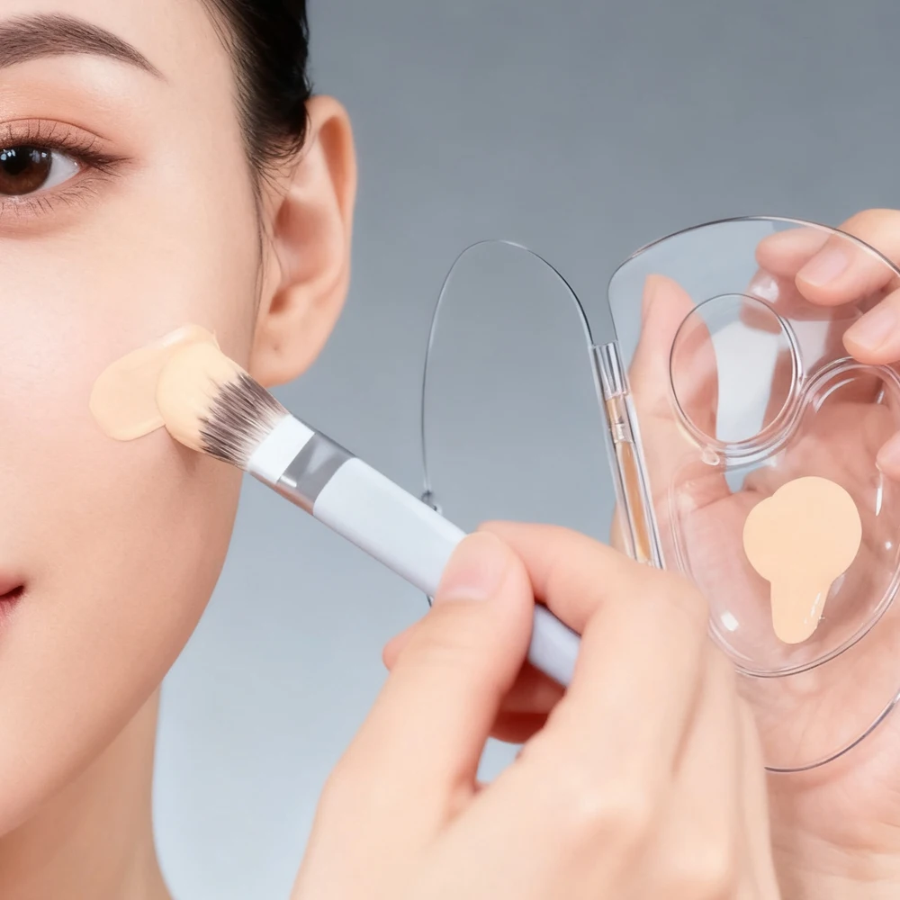 2 قطعة/المجموعة شفافة ماكياج لوحة ألوان قابلة للطي الأساس السائل اللون خلط صينية ماكياج لون مجلس ماكياج كريم خلط #2