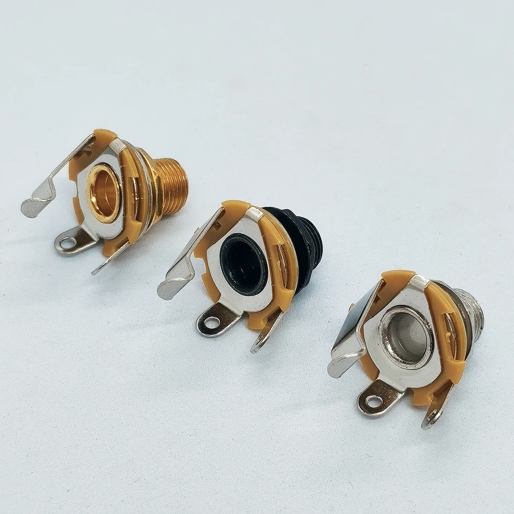 1 Stück 6,35mm 1/4 Zoll Audio-Klinkenstecker Musikinstrument-Zubehör Silber Schwarz Gold Mehrfarbig Optional – Detail 4