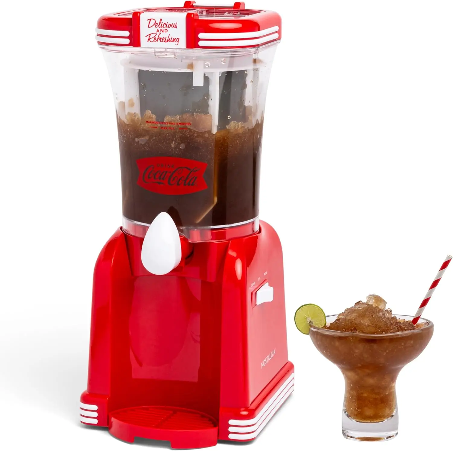 Aço inoxidável Slushy Maker com Bico de Fluxo, Fácil de Limpar e Duplo Isolado, Vermelho, EUA, 32 Onças