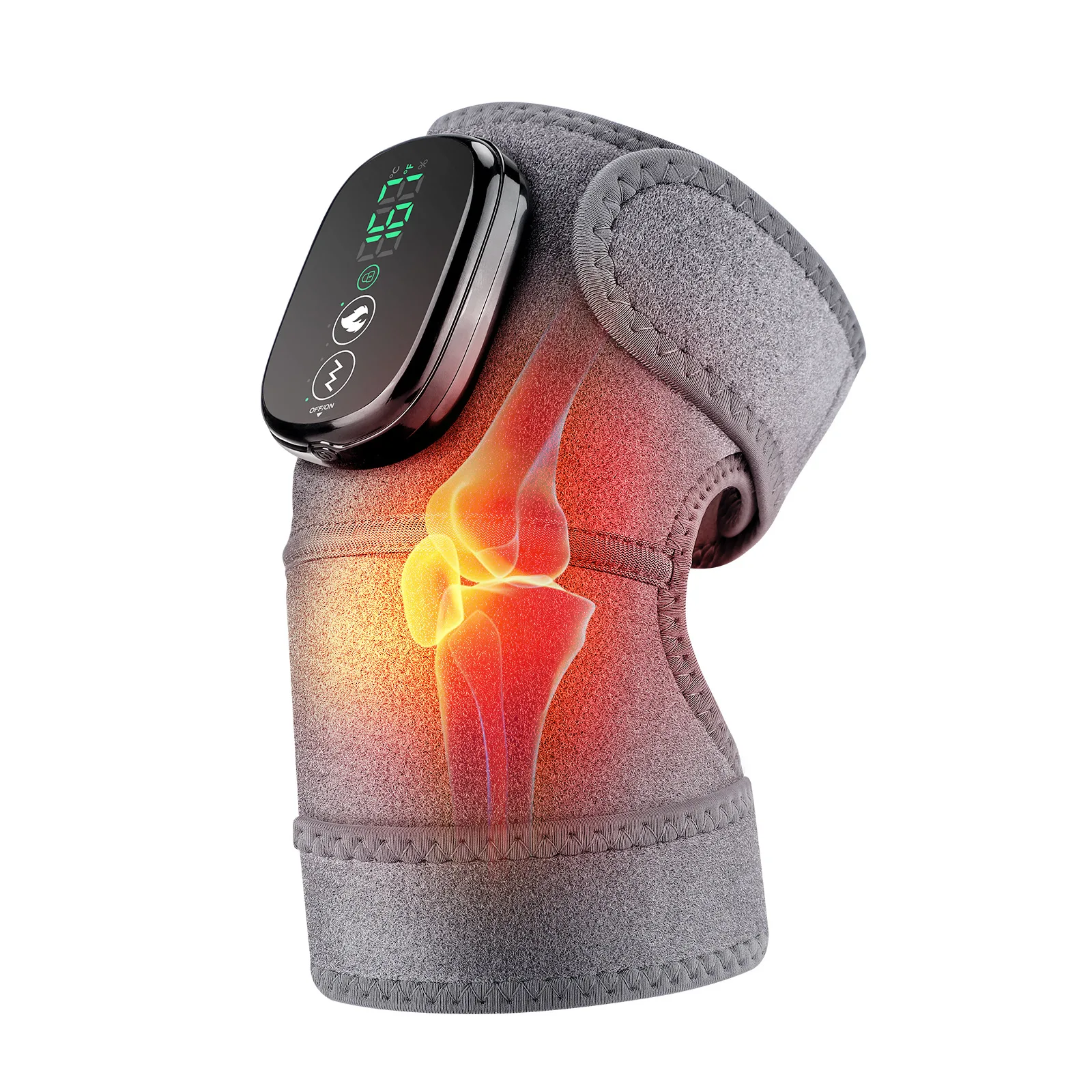 Cordless Hot Heating Compress Knee Pads Shoulder Wrap Pain Relief Heating Vibration Knee Massager