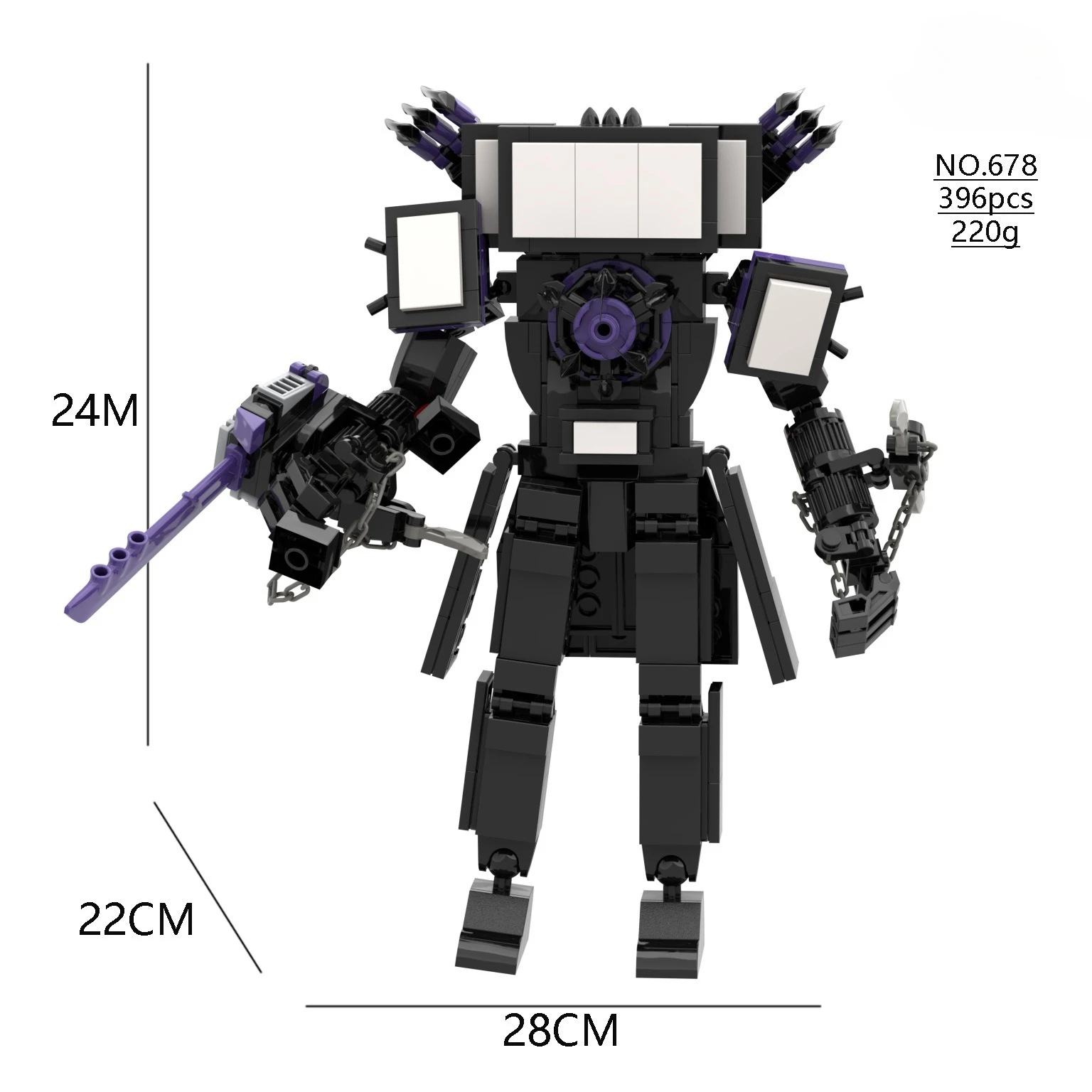 

Skibidi Toilet MOC Abstract Building Blocks Monitor Knife Chain TV Man Model Compatible With LEGO Bricks Toys