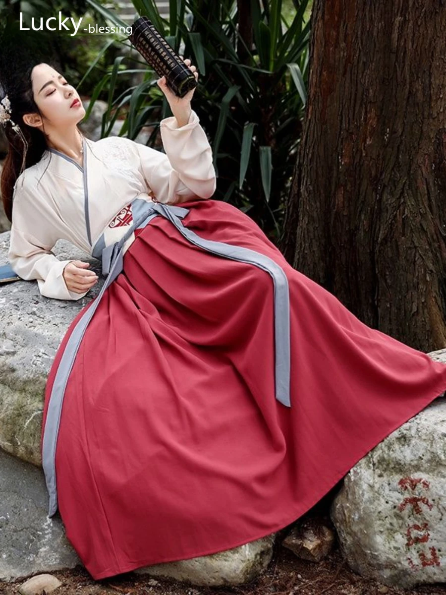 

New Style Hanfu Women's Chinese Style Collared Underskirt Improved Ancient Costume Fairy Air Elegant Ancient Style Super Fairy