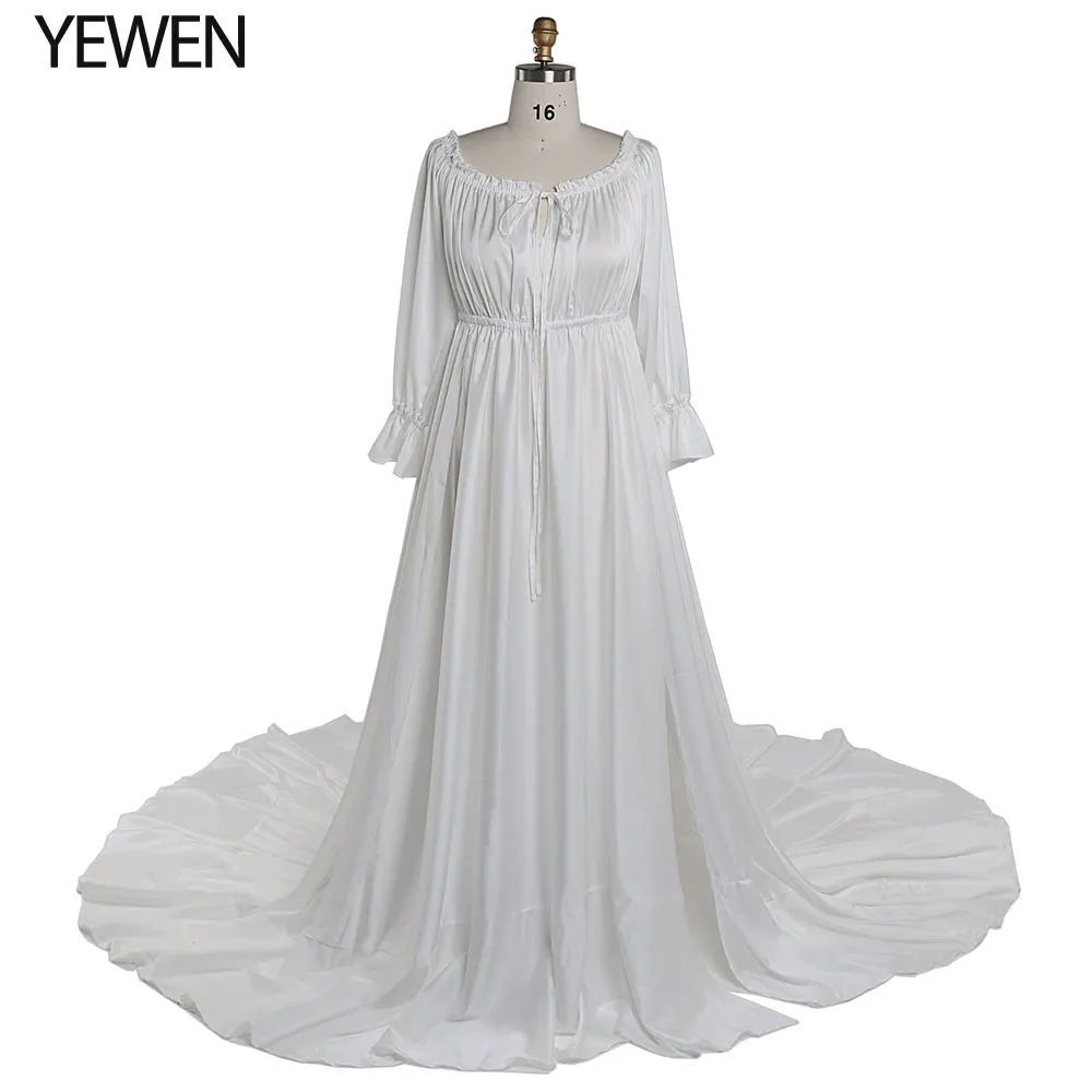 Off Shoulder Full Sleeves Maternity Dresses Long Beach Photography Dresses Baby Shower Dress for Pregnant Woman YEWEN YD21801