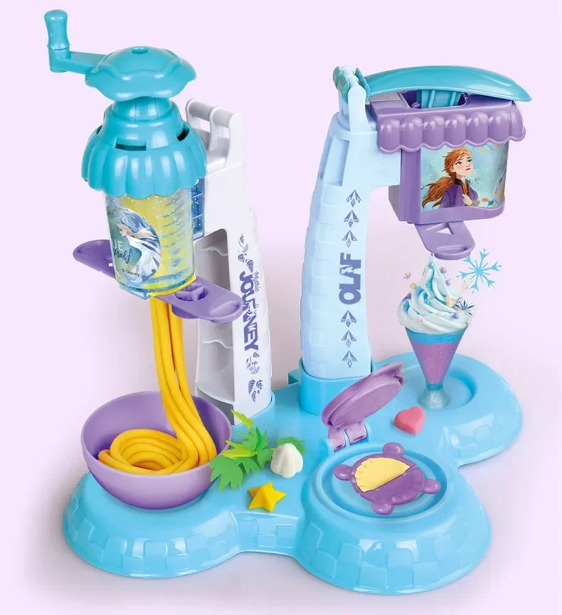 3 in1 Disney Frozen colored clay noodle machine ice cream maker oven cooking toys play house toys kids Birthday Christmas Gift