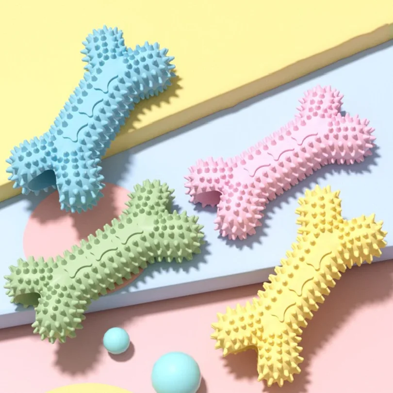 

Dog toys Pets Dogs Fashion Multicolor Bone Toys Resistant to Grinding Teeth Relieving Body Sound Toys Products