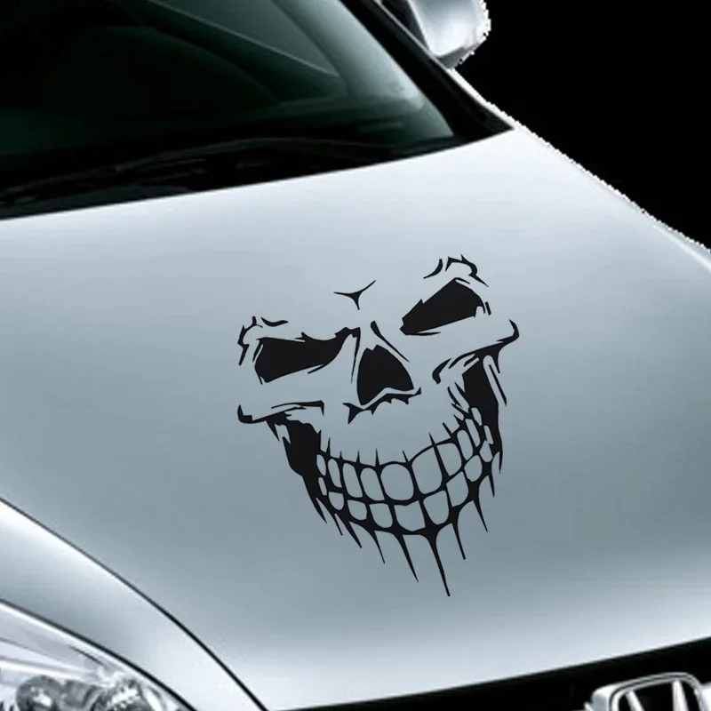 1 Piece of Creative Skull Car Sticker and Reflective Vinyl Car Design Car Engine Hood Doors Windows Car Sticker Firmly Attached