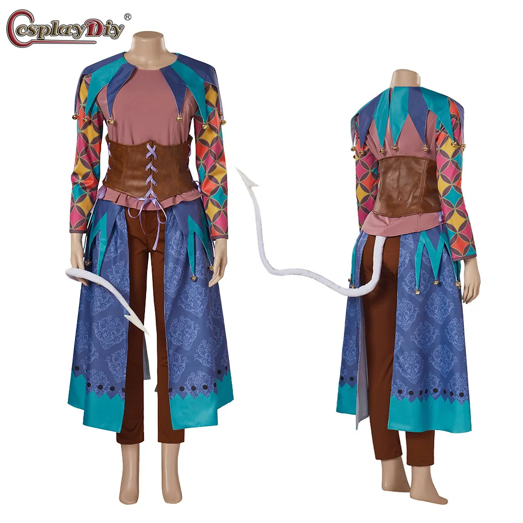 

Cosplaydiy Game BG3 Costume Alfira Cosplay Outfits Battle Suit with Tail Full Set Halloween Carnival Party Fancy Suit for Women