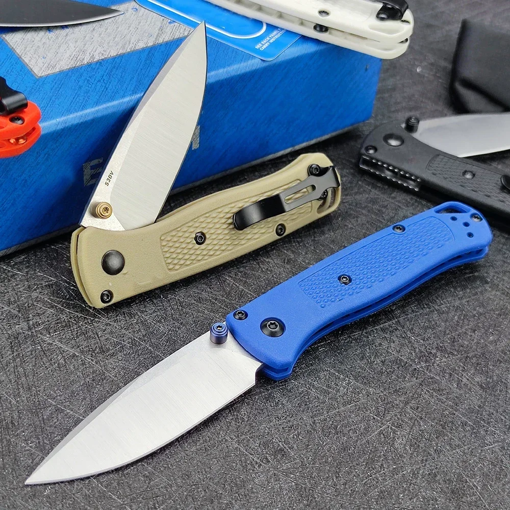 Orange Handles Mini Bugout 533 Folder, S30V Satin Blade Work Sharp Easy Carry Outdoor Hunting Hiking Pocket Knives