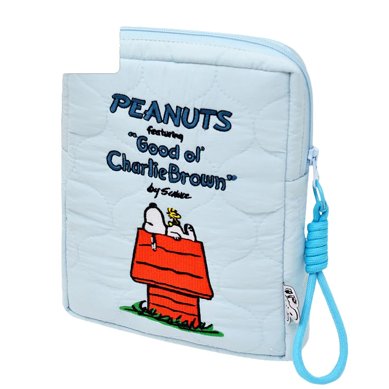 Snoopy Quilted Embroidered Storage Bag Travel Cosmetic Bag Portable Pencil Case Stationery Pouch Multi-Purpose Daily Organizer