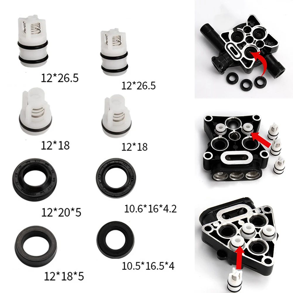 Seal Oil Check Valves Pump Washer Repair Kit For Car Wash Cleaning Machines Triangular/Four-corner Pump Head Rubber Oil Seal