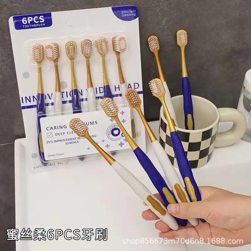 

Sam The Same Toothbrush Honey 6 Adult Household Wide Head Soft Toothbrush Big Head Soft Toothbrush