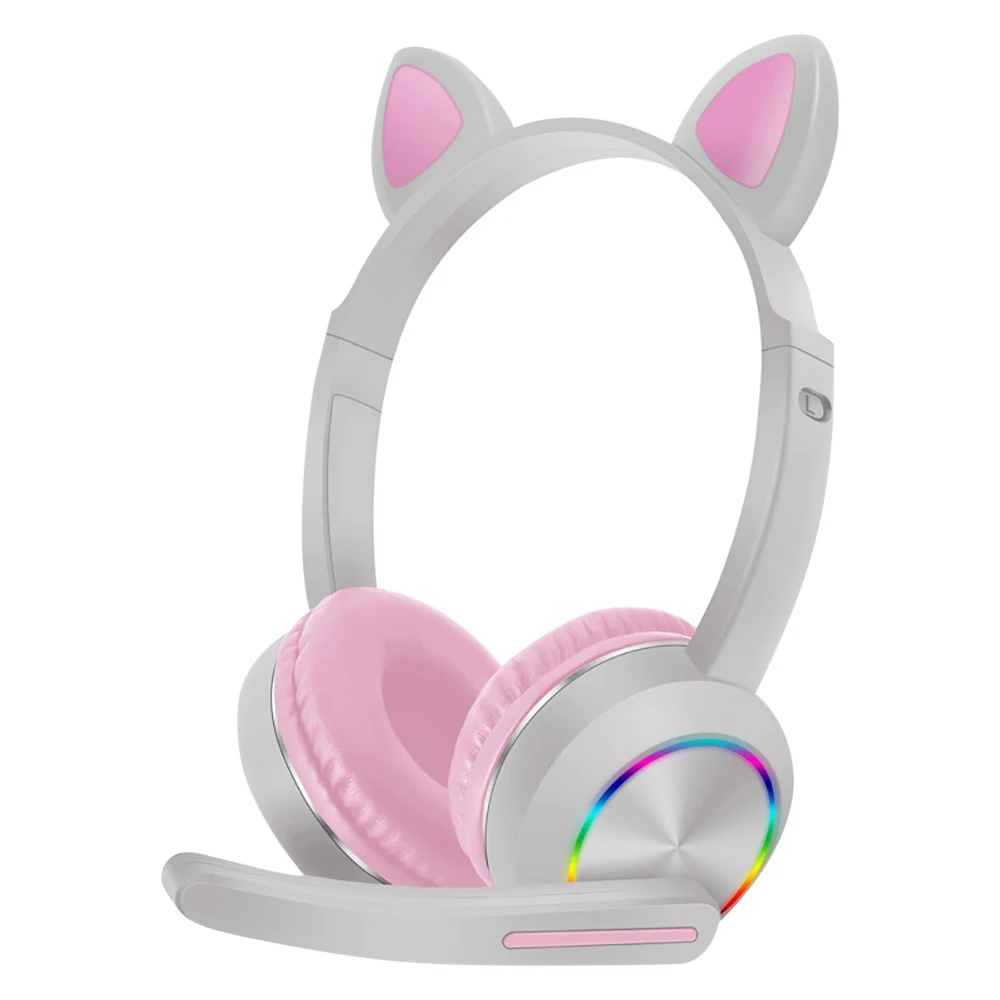 

Bluetooth Headphones 5.0 Wireless Stereo Music Game Headset with Rotatable Mic HD Call Learning Earphone Support FM/TF/AUX