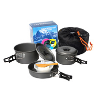 Camping Cookware Set Pot Frying Pan Non-stick Lightweight Stackable Storage Bag Suitable for 2-3 Person Outdoor Utensils