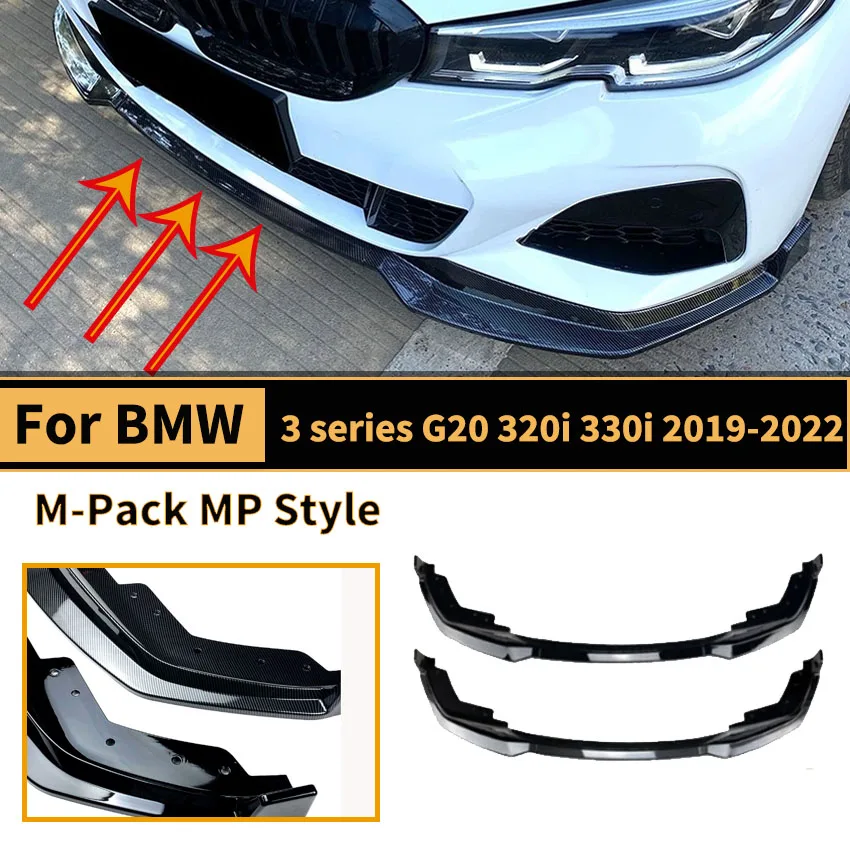 

For Bmw G20 320i 330i 2019-2022 M Pack MP Style Front Bumper Splitter Lip Diffuser Lower Bumper Guard Auto Exterior Parts Tuning