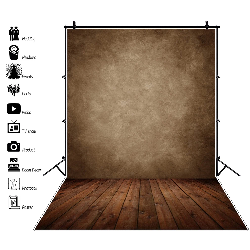 Wooden Board Floor Brick Wall Background For Photography Gradient Abstract Texture Baby Adult Art Portrait Backdrop Photo Studio