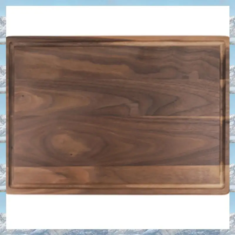

2025 Hot Style Black Walnut Chopping Board Steak Board Solid Wood Steak Tray Preservative Kitchen Cutting Board Slotted Steak Pl