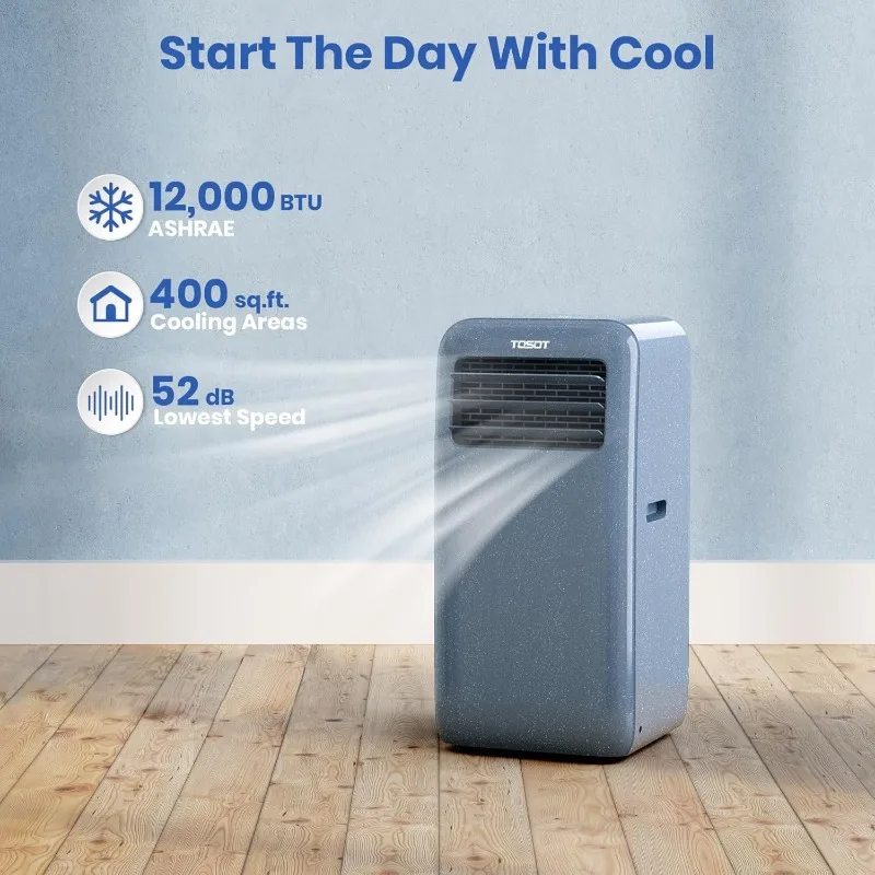 TOSOT 12,000BTU (8,000 BTU SACC) Portable Air Conditioner WiFi Control, 3-in-1 Portable AC, Dehumidifier fan