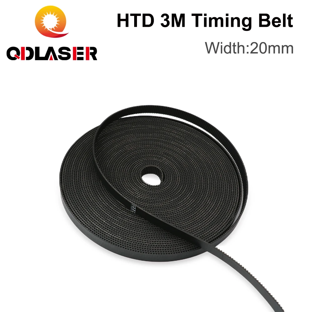 

QDLASER High Quality HTD 3M-20 Timing Belt 10meters Synchronous belts Polyurethane for CO2 Laser Engraving Cutting Machine