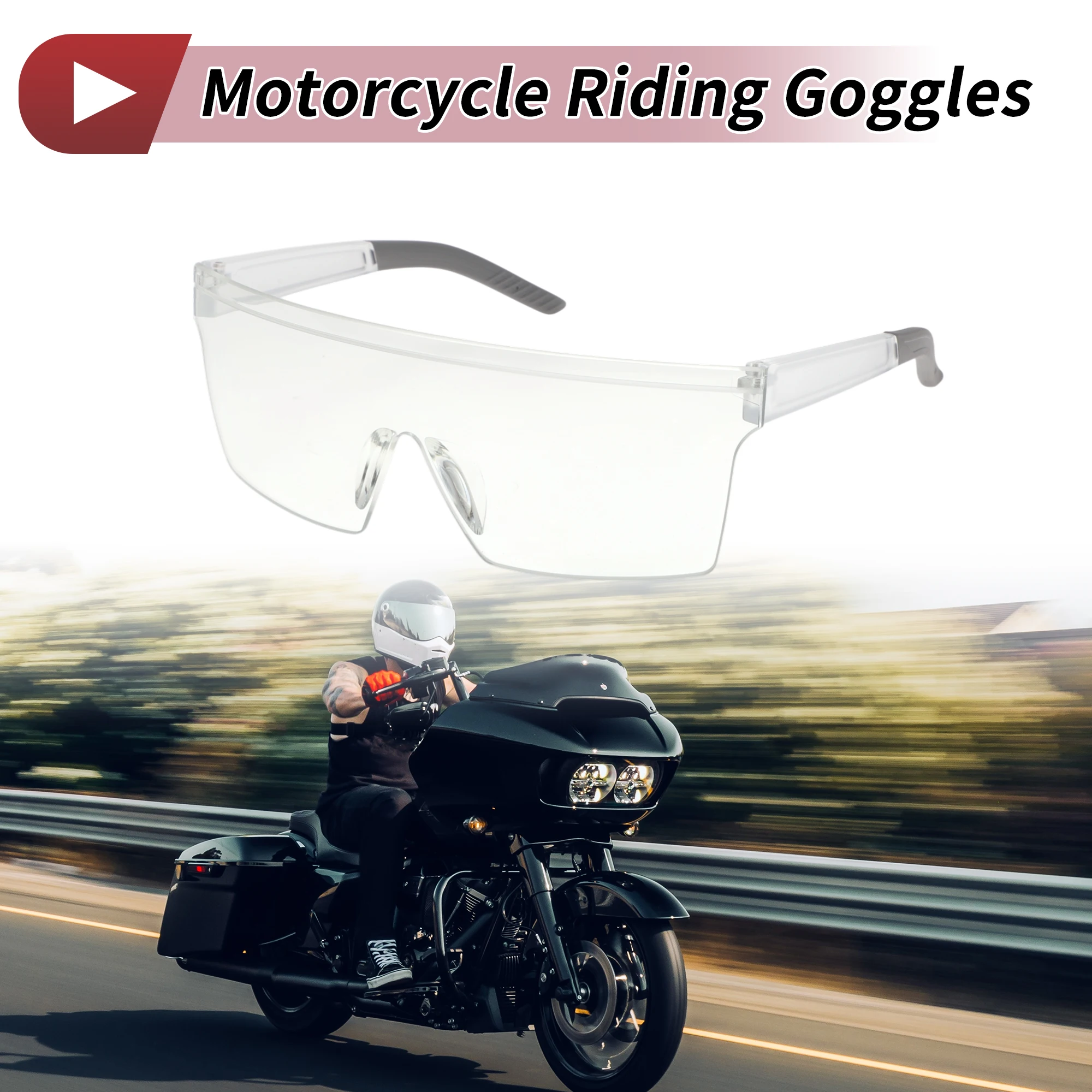 

X Autohaux мотоциклетные очки с прозрачными линзами и белой оправой, велосипедные солнцезащитные очки для ПК