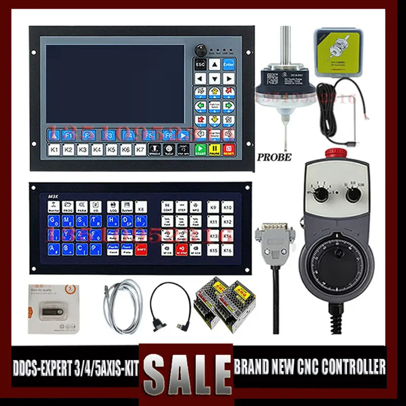 CNC Offline Controller Kit DDCS-EXPERT 3/4/5 ATC Extended Keyboard 3D Edge Finder 5 Axis Emergency Stop Handhotel Mpg