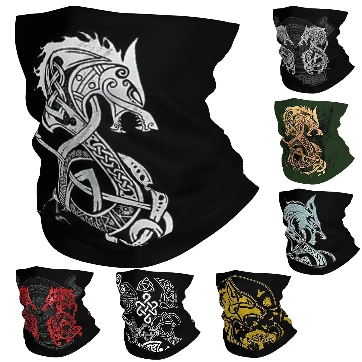 Viking Loki Son Fenrir Bandana Neck Gaiter Gedrukt De Wolf van Noorse Gezicht Sjaal Hoofddeksels Rijden voor Mannen Vrouwen Volwassen Wasbaar