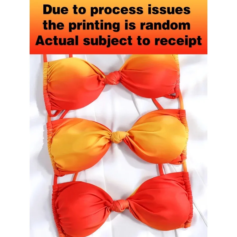 Nouveau Orange Bikinis taille haute maillot de bain femmes maillots de bain 2025 maillots de bain imprimé maillot de bain deux pièces Bikini ensembles Biquinis