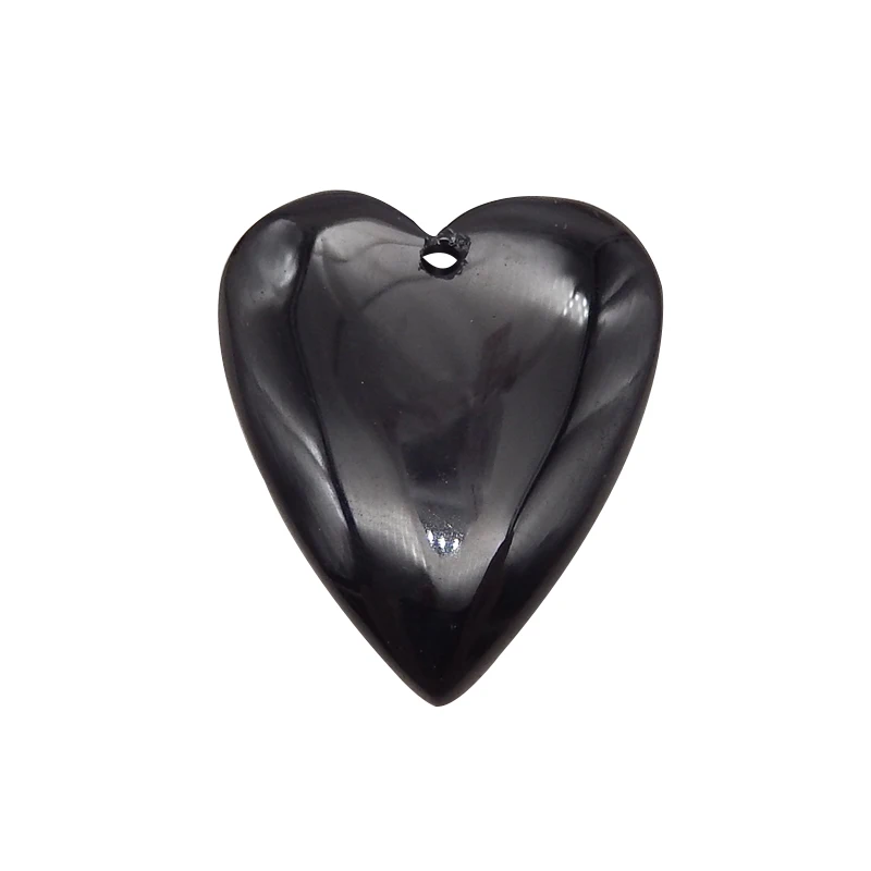 Cuenta colgante de corazón de obsidiana de piedra Natural, colgante de piedra semipreciosa para la fabricación de joyas, 27x23x6mm, 5g