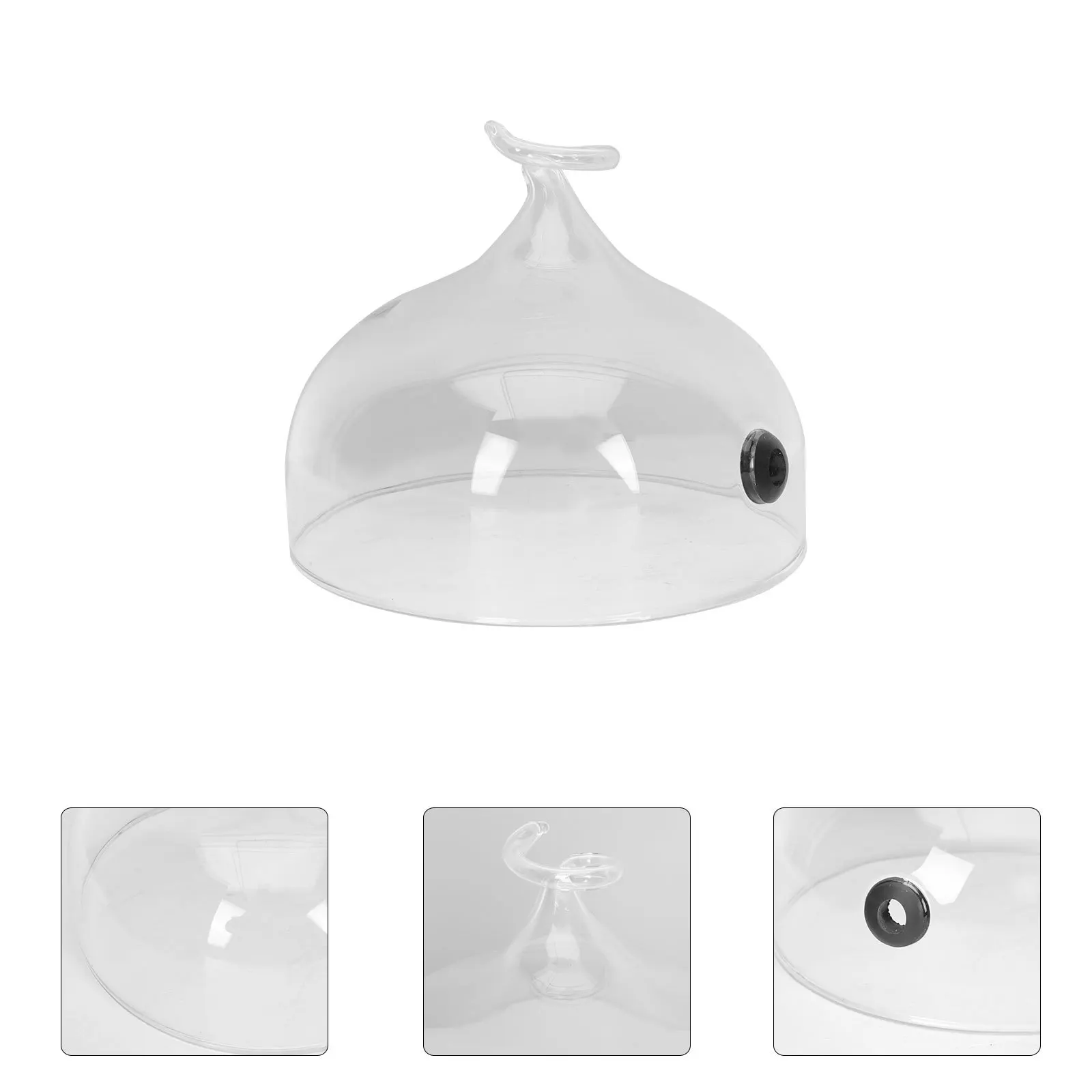 

Transparent Glass Cloche Dome Cover Practical Kitchen Tool for Displaying Bread Cake Dessert Insect Proof Thick Stable Design