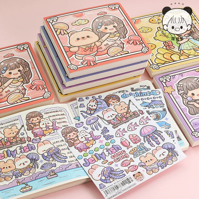 Telado Underwater World Hand Ledger Cute Girl Heart Square Ins Wind Square Calendar Notebook Korean Stationery