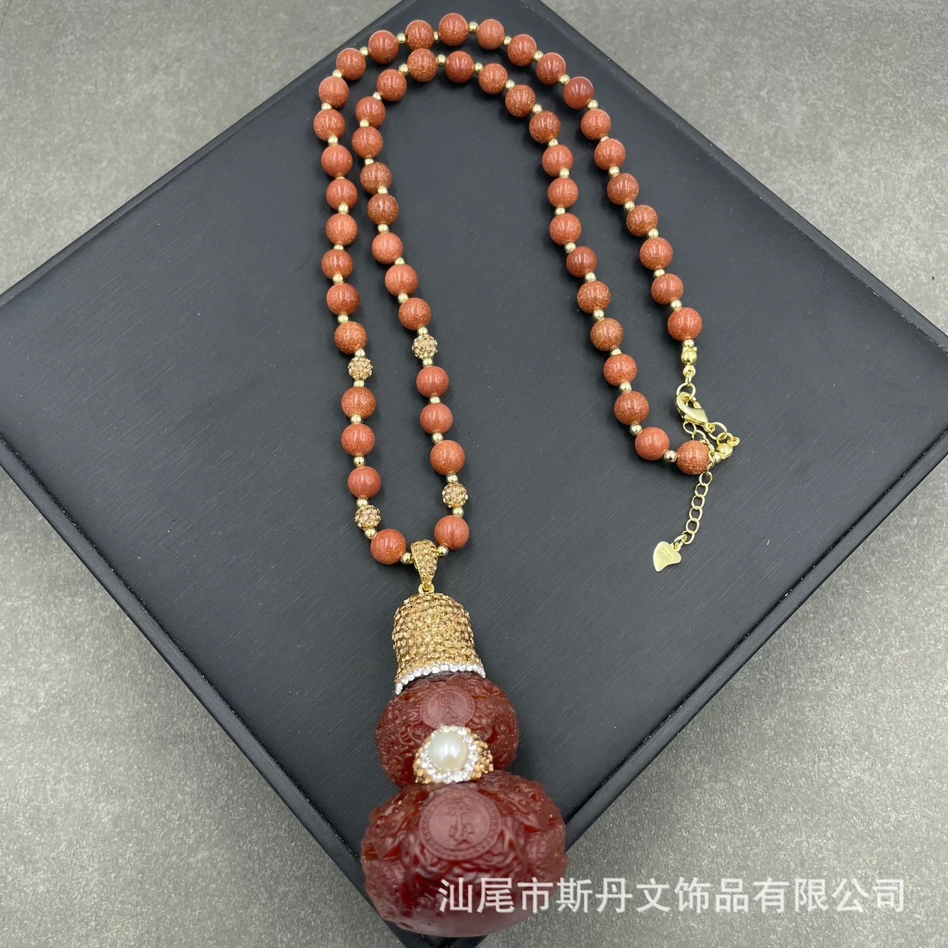 New ambergris gourd auspicious and safe necklace medieval niche light luxury jewelry manufacturer live stream supply