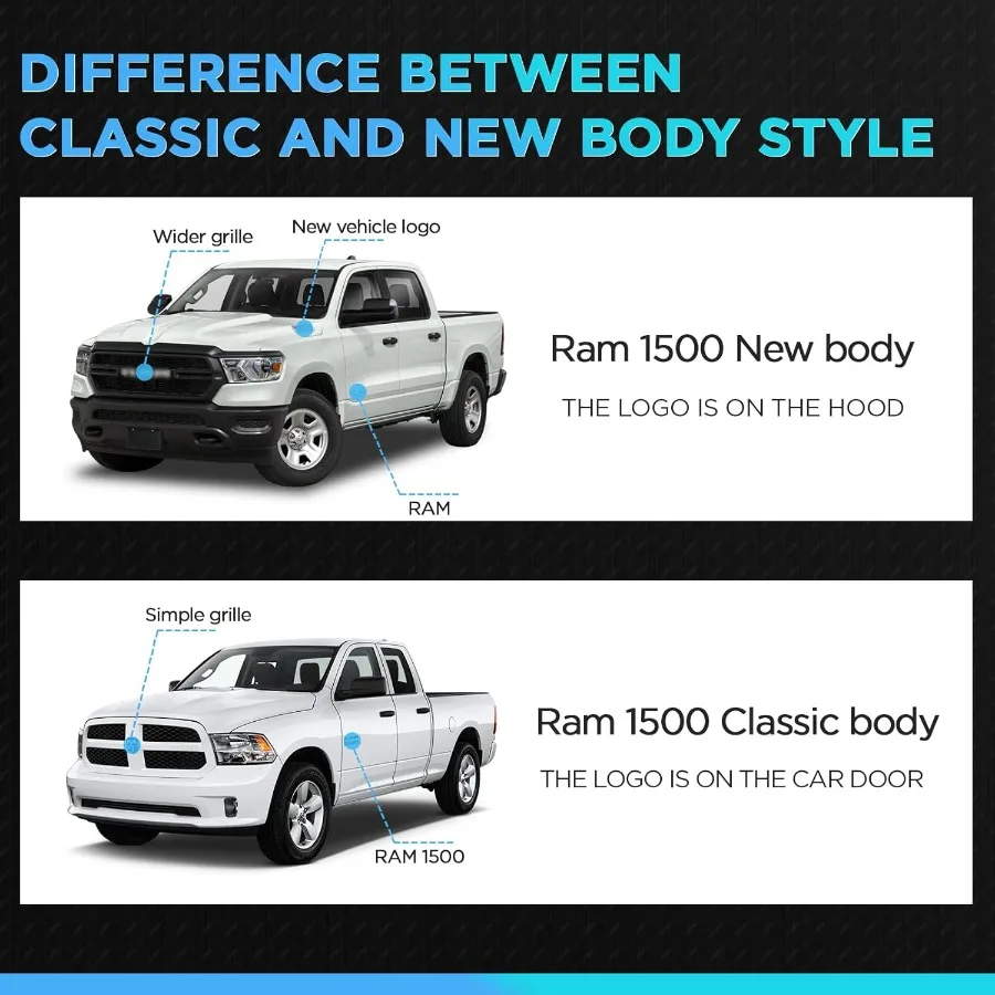 لوحات الجري خطوات جانبية متوافقة مع 20192025 دودج رام 1500 كابينة رباعية ممتدة نمط جديد لشاحنة من الفولاذ الكربوني خطوة جانبية #4