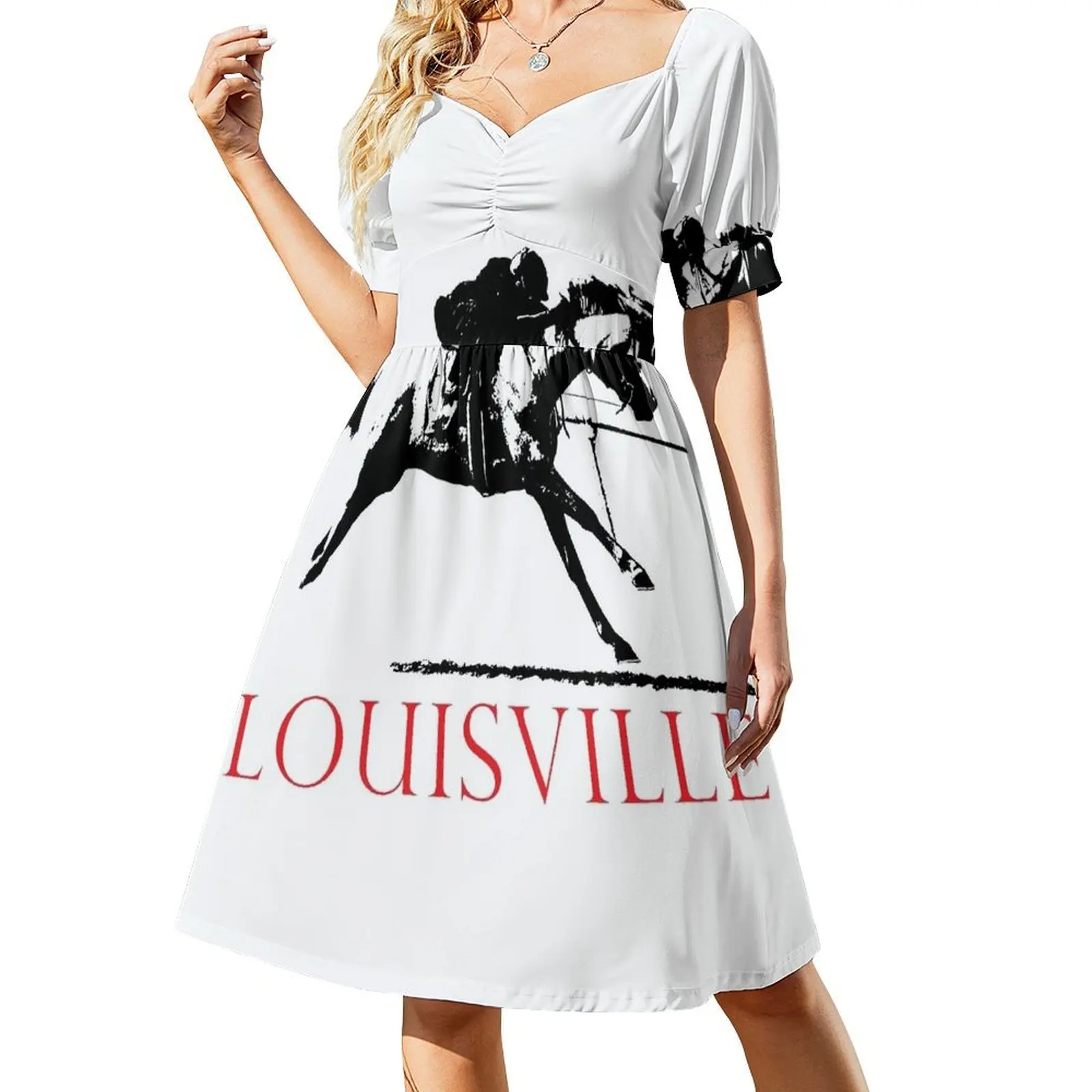 Red Louisville Race Horse Short Sleeved Dress dress summer summer dresses women 2025 women dress