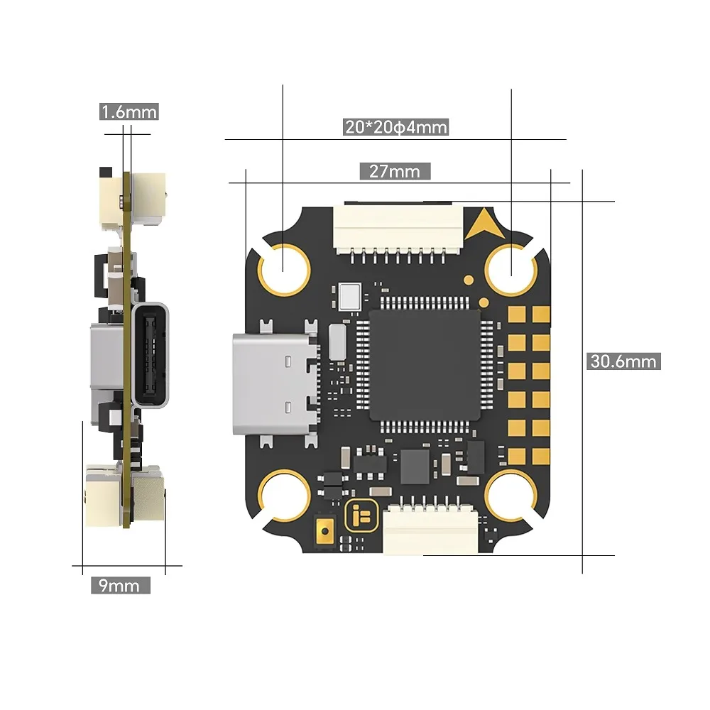 iFlight Borg F7 Mini Stack 4-8S with Borg Flight Controller / 32BIT Borg Mini 60A ESC directly inserted into O4 AIR Unit