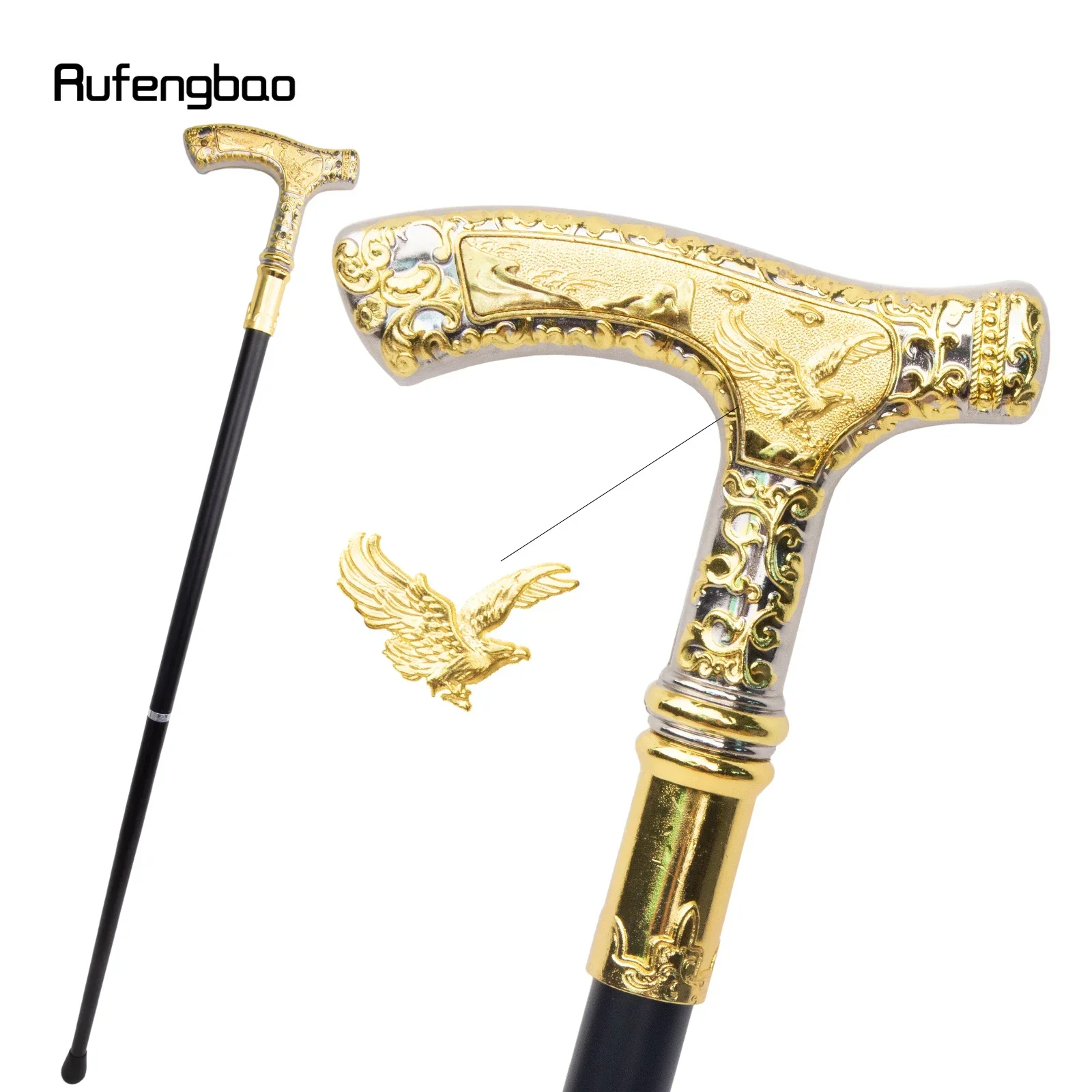 golden-white-luxury-eagle-handle-walking-cane-fashion-decorative-stick-gentleman-performance-cane-89cm-performance-stage-cane