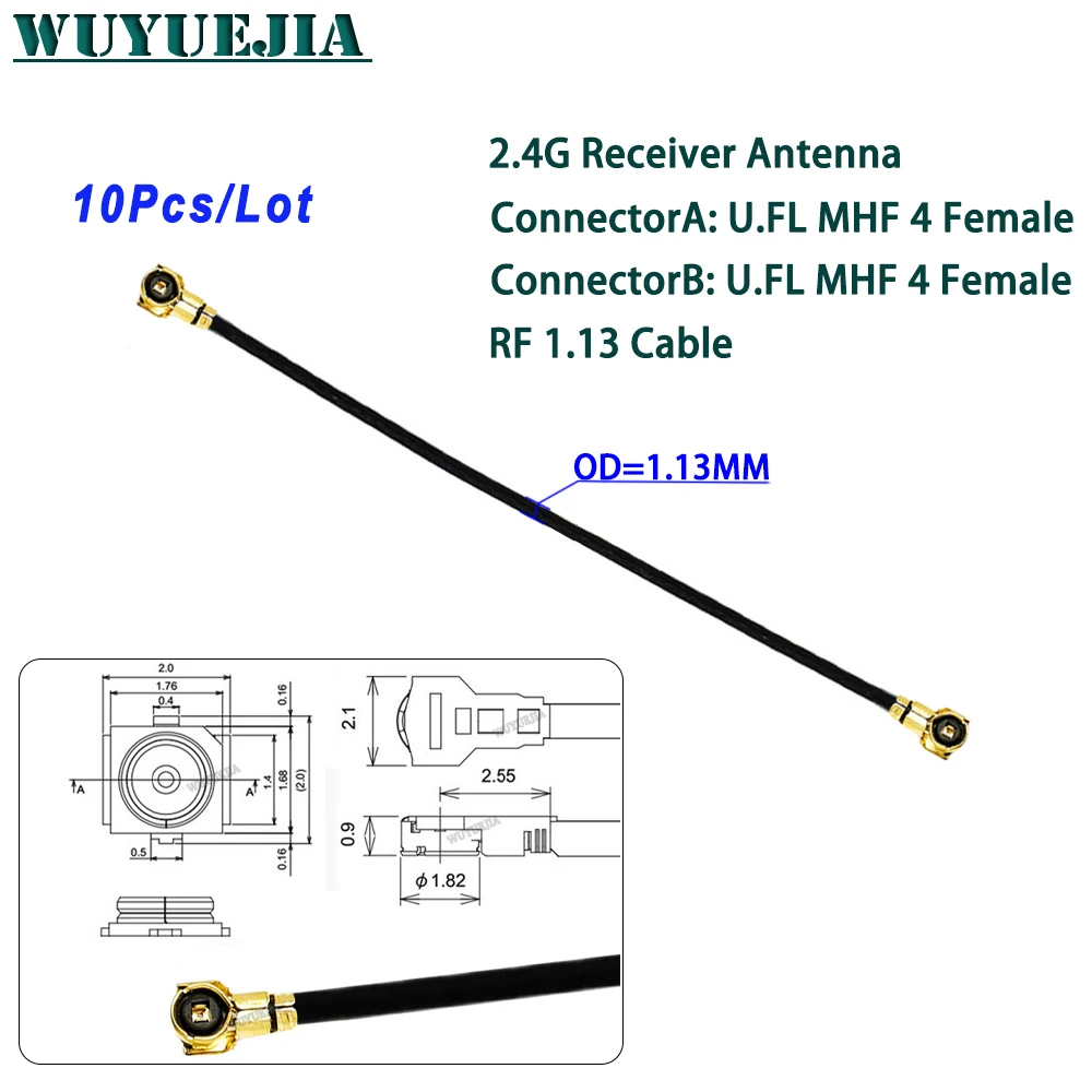 10 قطعة/الوحدة RF113 U.FL MHF-1 أنثى إلى MHF-1 ذكر/أنثى RF1.13 ضفيرة البلوز RF محوري واي فاي هوائي تمديد كابل 5 سنتيمتر-100 سنتيمتر