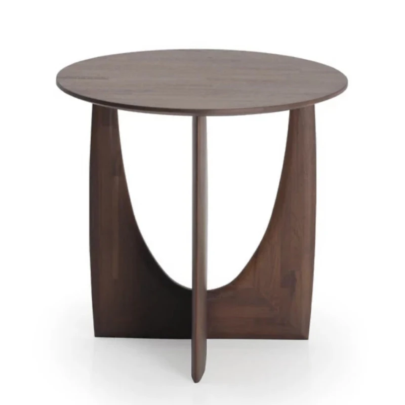 

Medieval silent wind, coffee table solid wood edge, corner black, simple sofa