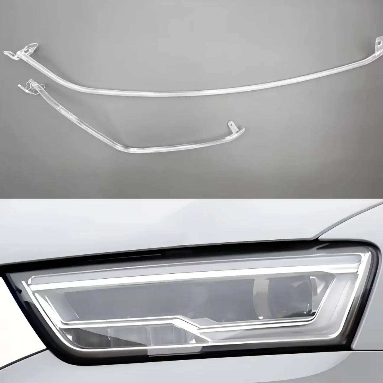 

NEW Headlight DRL Tube Acrylic tube Light Guide For LED Headlight High For AUDI Q3 PA 2016 2017 2018