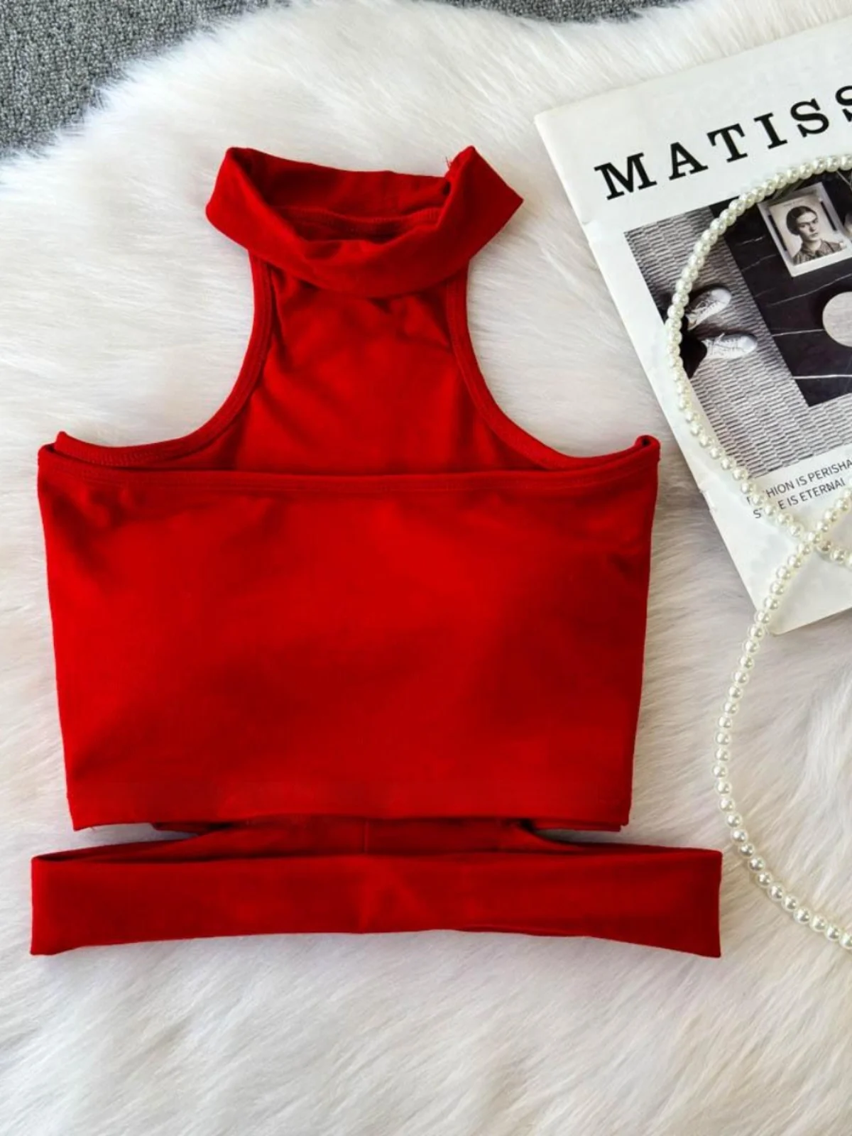 Damski wyszczuplający crop top, odzież wierzchnia, sportowa koszulka, ażurowa, gładka, wiosenno-letnia, seksowna kamizelka w stylu \"pure desire\".