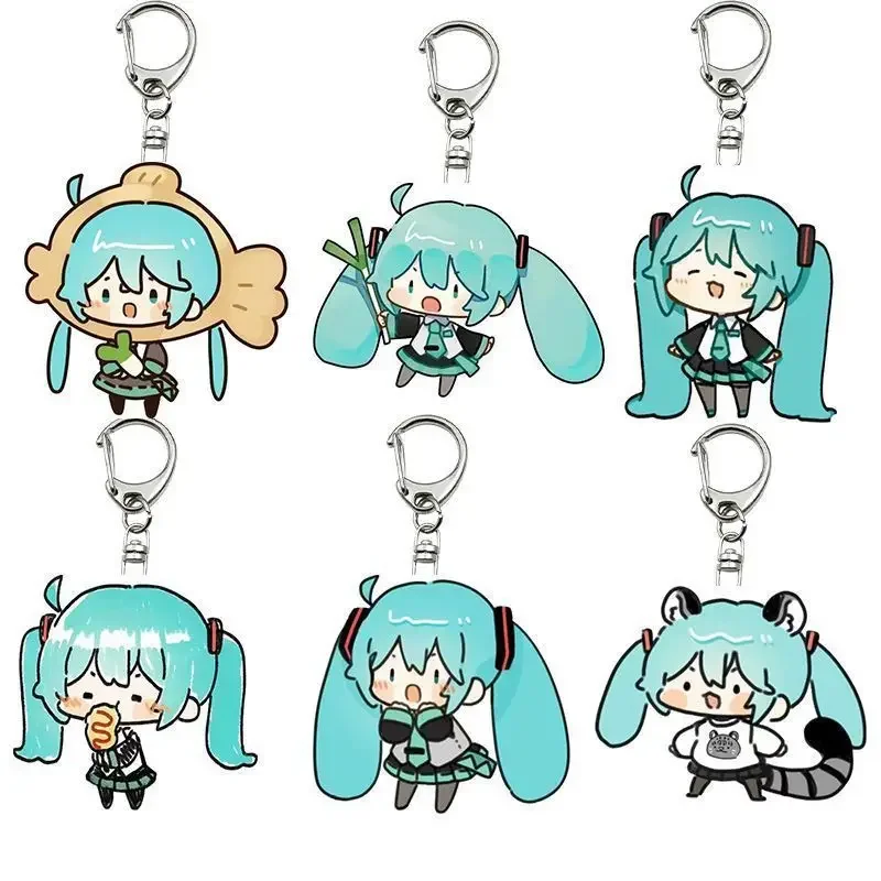 

Movie Animation Around Hatsune Miku Acrylic Keychain Cute Girl Cartoon Creative Key Pendant Christmas Gift Cosplay Ilaveros