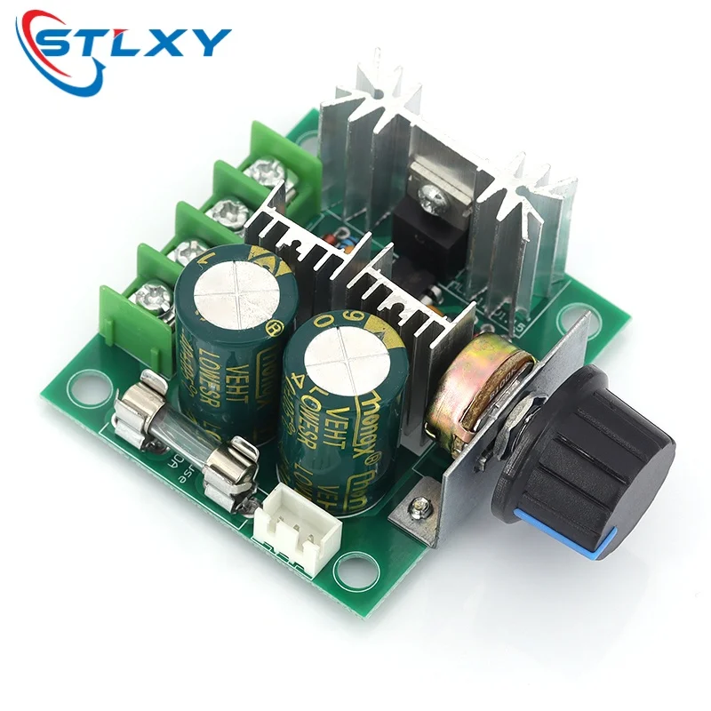Stlxy DC Motor Speed Regulator PWM Speed Control Switch Motor Fan Controller 12V-40V10A Continuously Variable Speed