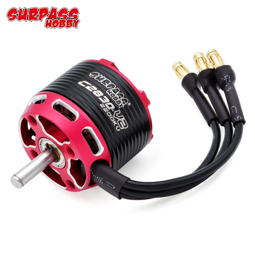 Surpass Hobby C2822 C2826 C2830 C2834 C2838 V2 2-3S 2-4S 14-pole Outrunner Brushless Motor For Fixed-wing Aircraft Airplane